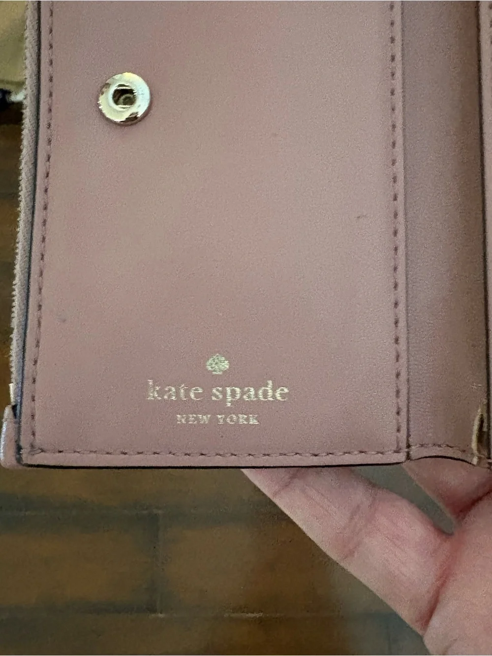 Kate Spade Pink Floral Zip Card Case Wallet with Keychain